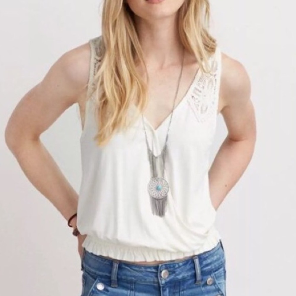 AE Wrap Front Lace Tank